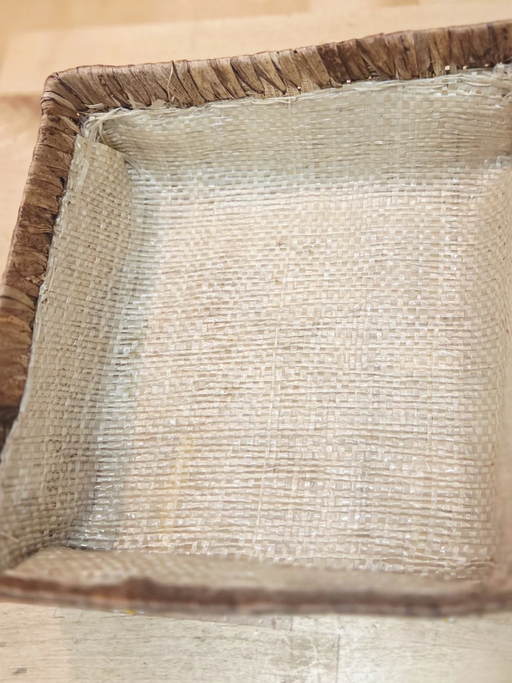 Rustic Woven Floral Accent Basket - Brown and Yellow